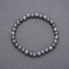 Natural Labradorite Stone Bracelet on Elastic, Smooth Round Beads, Diameter 6(+-)mm, Length 18cm