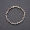 Natural Labradorite Stone Bracelet on Elastic, Smooth Round Beads, Diameter 6(+-)mm, Length 18cm