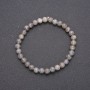 Natural Labradorite Stone Bracelet on Elastic, Smooth Round Beads, Diameter 6(+-)mm, Length 18cm
