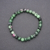 Natural Zoisite Stone Bracelet on Elastic, Smooth Bead, Diameter 6(+-)mm, Circumference 18cm