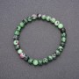 Natural Zoisite Stone Bracelet on Elastic, Smooth Bead, Diameter 6(+-)mm, Circumference 18cm
