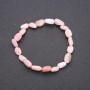 Natural Pink Opal Stone Bracelet on Elastic Band, Tumbled, Diameter 7x10(+-)mm, Circumference 18cm