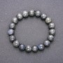 Natural Labradorite Stone Bracelet on Elastic Band, Smooth Bead, Diameter 10(+/-)mm, Length 18cm