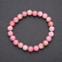 Natural Rhodochrosite Stone Bracelet on Elastic Band, Smooth Bead, Diameter 10(+/-)mm, Length 18cm