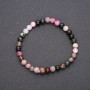 Natural Tourmaline Stone Bracelet on Elastic Band, Smooth Round Beads, Diameter 6(+-)mm, Circumference 18cm