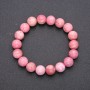 Natural Rhodochrosite Stone Bracelet on Elastic Band, Smooth Round Beads, Diameter 8(+-)mm, Length 18cm