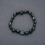 Natural Hawk's Eye Stone Bracelet on Elastic Band, Tumbled, Diameter 10x12(+-)mm, Circumference 18cm