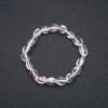 Natural Rock Crystal Stone Bracelet on Elastic Band, Tumbled, Diameter 9x11(+-)mm, Circumference 18cm