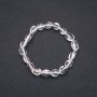 Natural Rock Crystal Stone Bracelet on Elastic Band, Tumbled, Diameter 9x11(+-)mm, Circumference 18cm