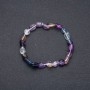 Natural Fluorite Stone Bracelet on Elastic Band, Tumbled, Diameter 7x9(+-)mm, Circumference 18cm