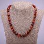 Natural Red Rutilated Quartz Necklace, Smooth Round Beads, Diameter 10(+-)mm, Length 45cm