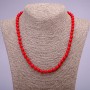 Pressed Coral Necklace, Smooth Round Beads, Diameter 6(+-)mm, Length 45cm