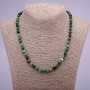 Natural Zoisite Stone Necklace, Smooth Round Beads, Diameter 6(+-)mm, Length 45cm
