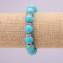 Imitation Turquoise Bracelet on Elastic, Diameter 10mm+-, Length 18cm, with Inserts and Rhinestones
