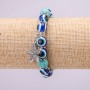 Turquoise Amulet Bracelet with Blue Eye Beads on Elastic, Diameter 10(+-)mm, Length 18cm, with Inserts and Starfish Charm