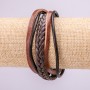 Bracelet, Length 21cm, Eco Leather, Black and Brown, Magnetic Clasp
