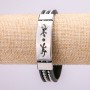Bracelet with Metal Inserts, Length 21cm, 15mm Thick, Black Rubber with Clasp