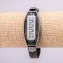 Bracelet with Metal Inserts, Length 21cm, 20mm Thick, Black Eco Leather with Clasp