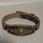 Bracelet with Metal Inserts, Length 16-24cm, 20mm Thick, Brown Eco Leather on Strap