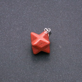 Gold Sand Aventurine Merkaba Pendant 10x10mm