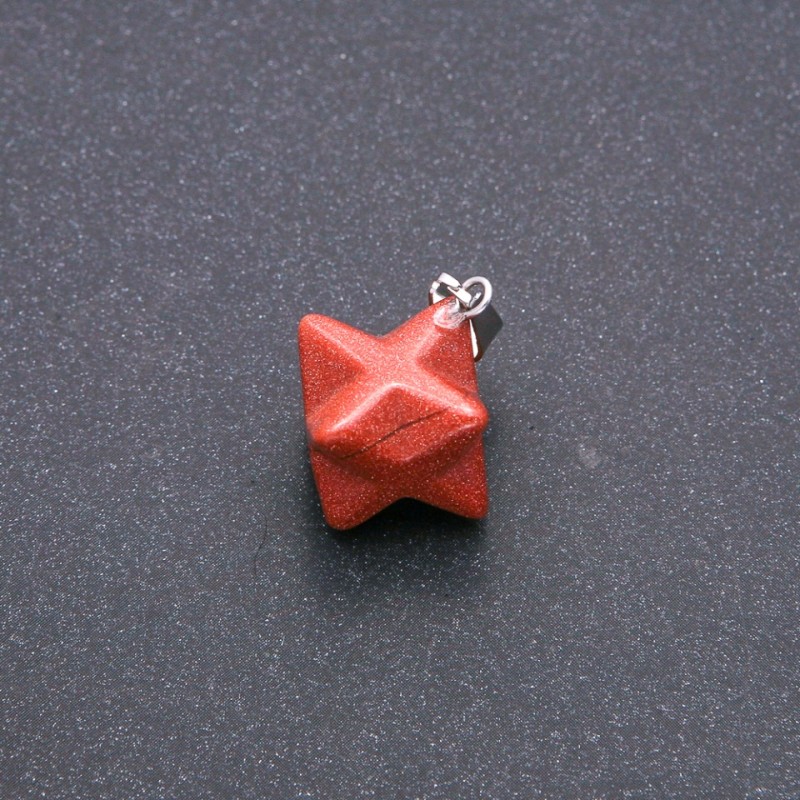 Gold Sand Aventurine Merkaba Pendant 10x10mm
