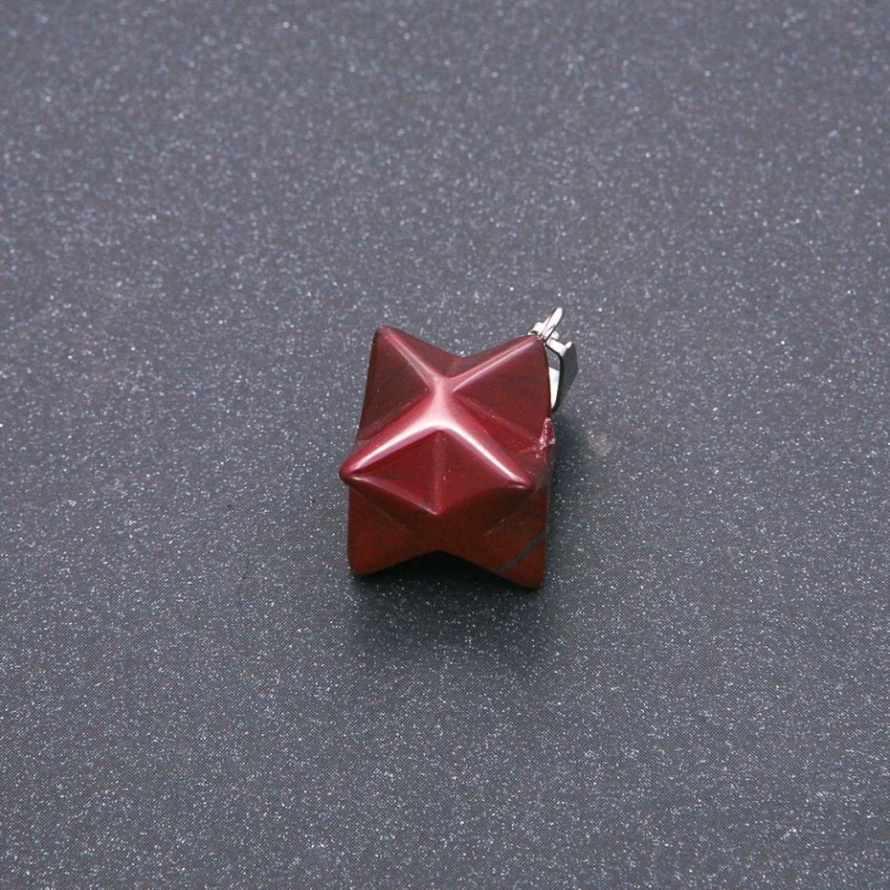 Merkaba Pendant, Red Jasper, 10x10mm