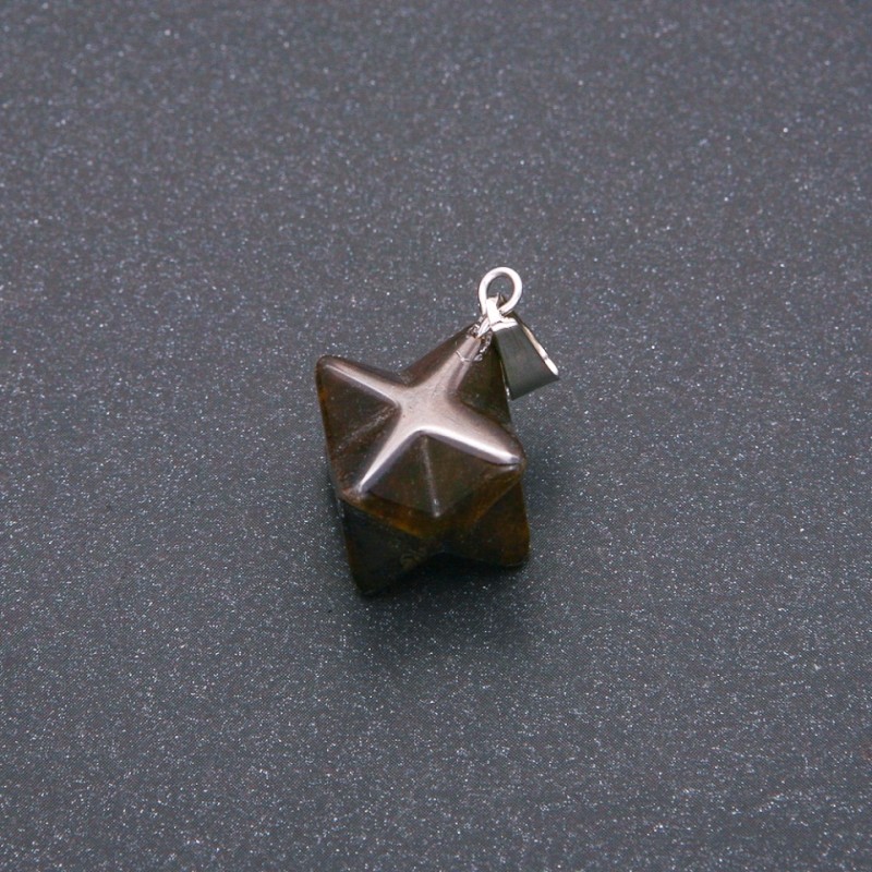 Merkaba Tiger's Eye Pendant 10x10mm