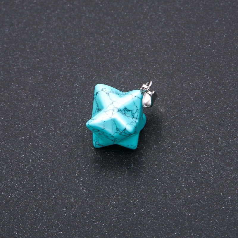 Merkabah pendant Turquoise (artificial) 10x10 mm