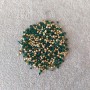 Rhinestone Chips, Green, Diameter 2.5(+/-) mm, Pack/4g(+/-)
