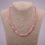 Natural Rhodochrosite Stone Necklace, Smooth Round Beads, 6(+-)mm Diameter, 45cm Length
