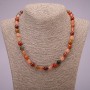 Natural Rutilated Quartz Assorted Stone Necklace, Smooth Round Beads, 8(+-)mm Diameter, 45cm Length