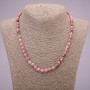 Rhodonite Natural Stone Necklace, Smooth Round Beads, Diameter 6(+/-)mm, Length 45cm