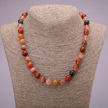 Natural Rutilated Quartz Assorted Necklace, Smooth Round Beads, Diameter 10(+/-) mm, Length 45 cm