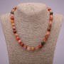 Natural Rutilated Quartz Assorted Necklace, Smooth Round Beads, Diameter 10(+/-) mm, Length 45 cm