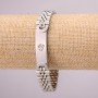 Stainless Steel Metal Bracelet with Clasp, Thickness 12mm, Length 21cm, Silver Metal Color