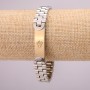 Stainless Steel Metal Bracelet with Clasp, 12mm Thickness, 21cm Length, Silver Color