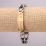 Stainless Steel Metal Bracelet with Clasp, 12mm Thickness, 21cm Length, Silver and Gold Color
