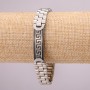 Stainless Steel Metal Bracelet with Clasp, 12mm Thickness, 21cm Length, Silver Color