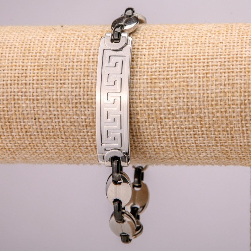 Stainless Steel Metal Bracelet with Clasp, 12mm Thickness, 21cm Length, Silver Color