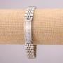 Stainless Steel Metal Bracelet with Clasp, 12mm Thickness, 21cm Length, Silver Color