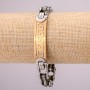 Stainless Steel Metal Bracelet with Clasp, 12mm Thickness, 21cm Length, Silver and Gold Color
