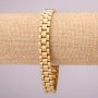 Stainless Steel Metal Bracelet with Clasp, 10mm Thickness, 21cm Length, Gold Color
