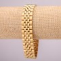 Stainless Steel Metal Bracelet with Clasp, 16mm Thickness, 21cm Length, Gold Color
