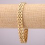 Stainless Steel Metal Bracelet with Clasp, 10mm Thickness, 21cm Length, Gold Color