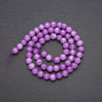 Dyed Quartz Beads (Amethyst-Style) Smooth Round, Strand, Diameter 6.5mm +/-, Length 38cm (+/-)