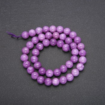 Dyed Quartz Beads (Amethyst-Style) Smooth Round, Strand, Diameter 8mm, Length 38cm (+/-)