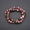 Rhodonite Beads Smooth Round, Strand, Diameter 8.5mm, Length 38cm (+/-)