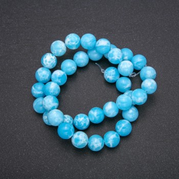 Imitation Larimar Acrylic Beads Smooth Round, Strand, Diameter 10mm, Length 38cm (+/-)