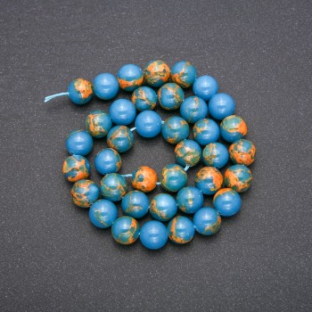 Variscite Beads Blue Smooth Round, Strand, Diameter 10mm, Length 36cm (+/-)