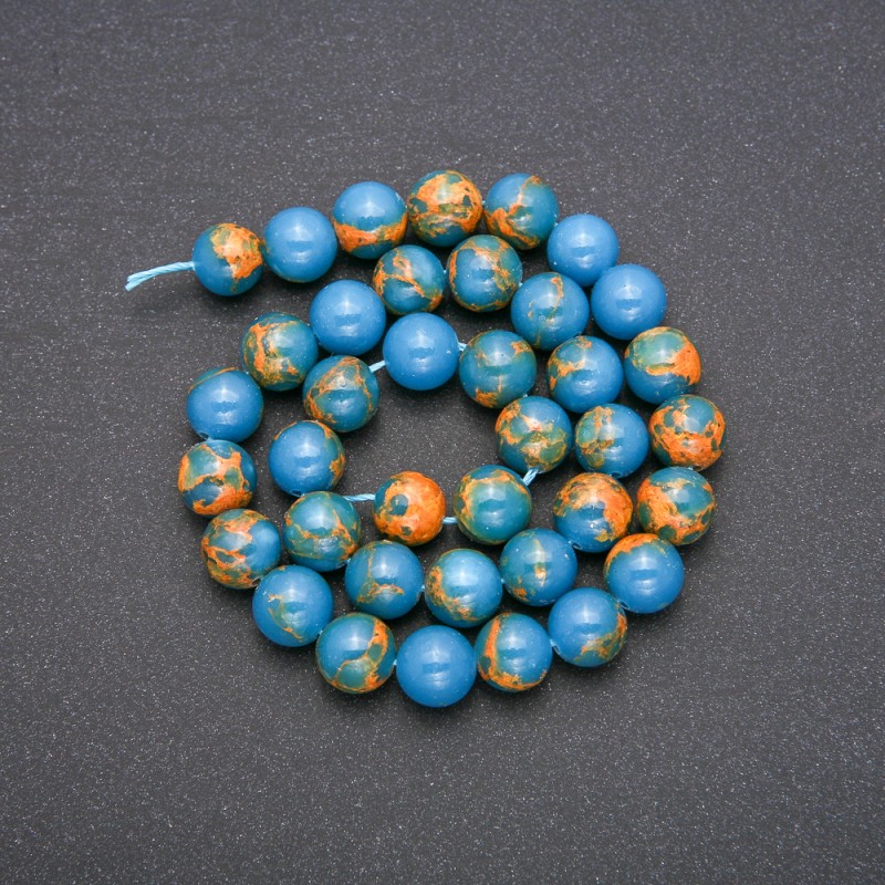 Variscite Beads Blue Smooth Round, Strand, Diameter 10mm, Length 36cm (+/-)